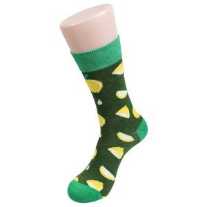 Men's 1 Pair Green Lemon Fashion Socks Fits Shoe Size 6-12
